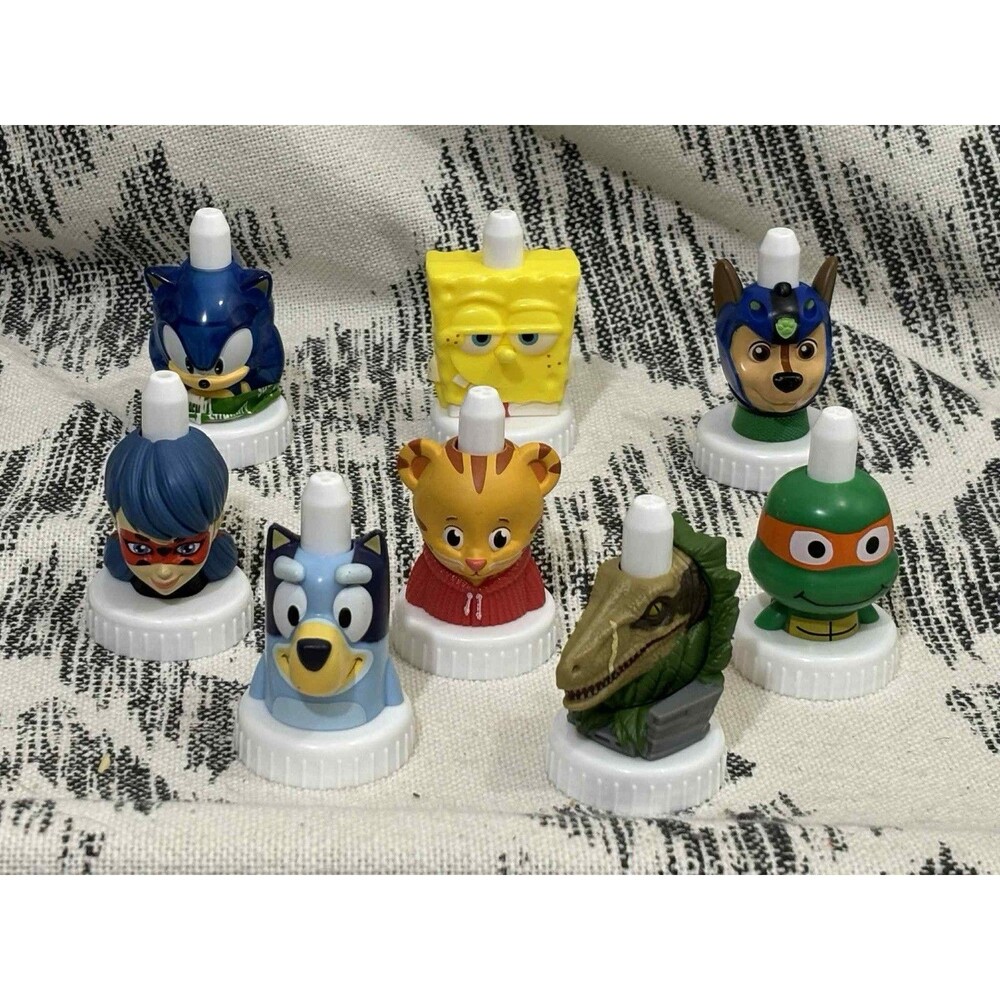 Good 2 Grow Juice Toppers Paw Patrol Characters Nickelodeon Bluey Lot Of 8